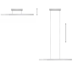 Lampa z płynną regulacją wysokości i szerokości PURE-MOTO-RISE ALUMINIUM (2545-95) - Paul Neuhaus