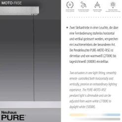 Lampa z płynną regulacją wysokości i szerokości PURE-MOTO-RISE ALUMINIUM (2545-95) - Paul Neuhaus