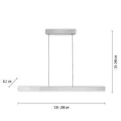 Lampa z płynną regulacją wysokości i szerokości PURE-MOTO-RISE ALUMINIUM (2545-95) - Paul Neuhaus