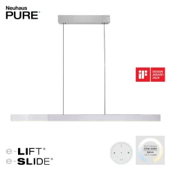 Lampa z płynną regulacją wysokości i szerokości PURE-MOTO-RISE ALUMINIUM (2545-95) - Paul Neuhaus