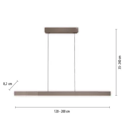 Lampa z płynną regulacją wysokości i szerokości PURE-MOTO-RISE BRĄZOWA (2545-34) - Paul Neuhaus