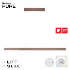 Lampa z płynną regulacją wysokości i szerokości PURE-MOTO-RISE BRĄZOWA (2545-34) - Paul Neuhaus