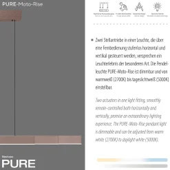 Lampa z płynną regulacją wysokości i szerokości PURE-MOTO-RISE BRĄZOWA (2545-34) - Paul Neuhaus