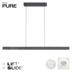 Lampa z płynną regulacją wysokości i szerokości PURE-MOTO-RISE CZARNY PERŁOWY (2545-18) - Paul Neuhaus