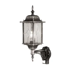 Lampa zewnętrzna, kinkiet z czujnikiem ruchu WEXFORD kol. CZARNO-SREBRNY (WX1 PIR) - Elstead Lighting