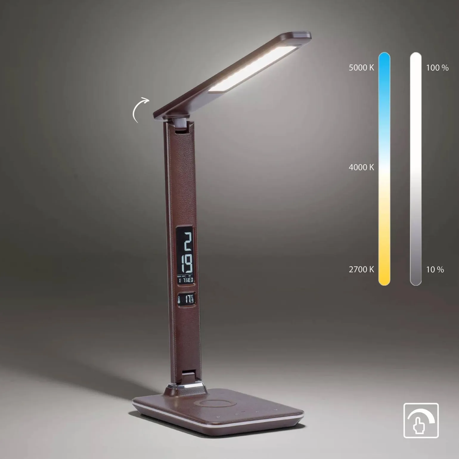 Lampka biurkowa z ładowarką indukcyjną ADRIANO brązowa (4595-23) - Paul Neuhaus