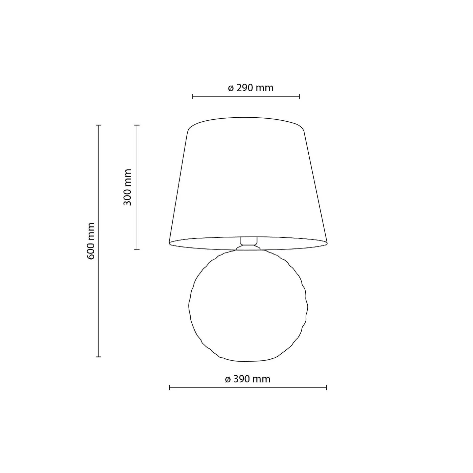 Lampka nocna SANTANA czarna Ø 40 cm (16047) - TK Lighting