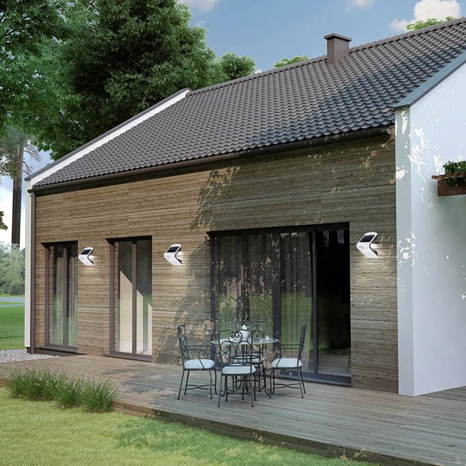 Lampka Solarna Butterfly Biała 1,5W (EKO8817) - Eko-Light / z czujnikiem ruchu i zmierzchu