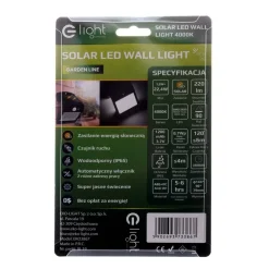 Lampka Solarna Butterfly Czarna 1,5W (EKO3867) - Eko-Light / z czujnikiem ruchu i zmierzchu