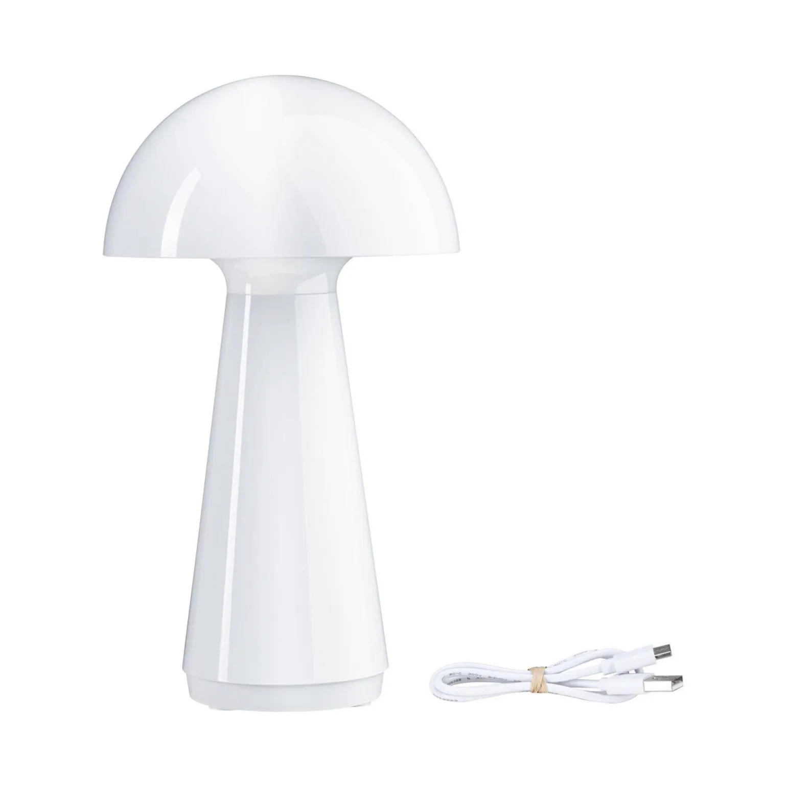 Lampka stołowa akumulatorowa ONZO LED 3-STEP DIM USB-C 2.6W 240lm 2700K IP44 biały połysk / tworzywo sztuczne (PL76995) - PAULMANN