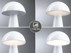 Lampka stołowa akumulatorowa ONZO LED 3-STEP DIM USB-C 2.6W 240lm 2700K IP44 biały połysk / tworzywo sztuczne (PL76995) - PAULMANN