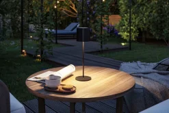 Lampka stołowa akumulatorowa TUNI LED DIM USB-C 2.8W 240lm 2700K IP44 czarny matowy / tworzywo sztuczne (PL76998) - PAULMANN