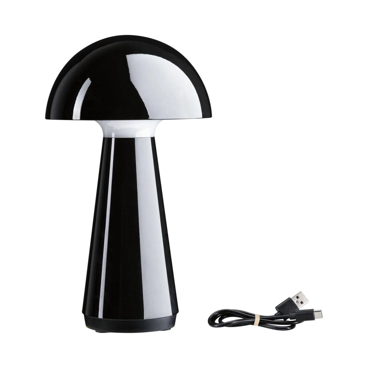 Lampka stołowa akumulatorowa ONZO LED 3-STEP DIM USB-C 2.6W 240lm 2700K IP44 czarny połysk / tworzywo sztuczne (PL76994) - PAULMANN