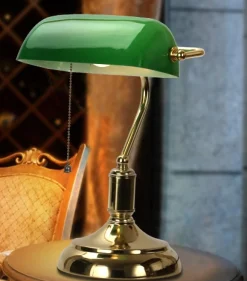 Lampka stołowa Bankierka zielona (Abigali-BANKER)