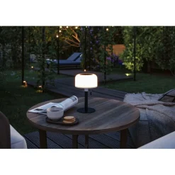 Lampka stołowa solarna BARTJA LED 3-STEP DIM USB-C 1.6W 160lm 2700K IP44 czarny / tworzywo sztuczne (PL94607) - PAULMANN