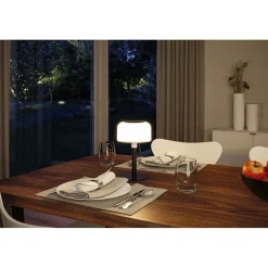 Lampka stołowa solarna BARTJA LED 3-STEP DIM USB-C 1.6W 160lm 2700K IP44 czarny / tworzywo sztuczne (PL94607) - PAULMANN