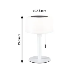 Lampka stołowa solarna BARTJA LED 3-STEP DIM USB-C 1.6W 160lm 2700K IP44 biały / tworzywo sztuczne (PL94606) - PAULMANN