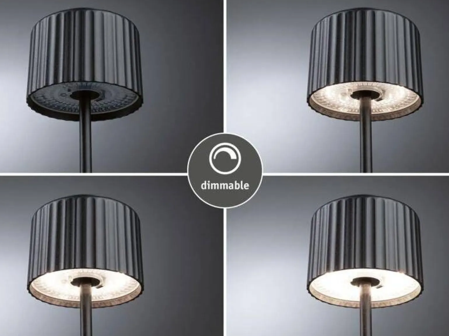 Lampka stołowa solarna ELSE LED DIM USB-C 3,7W 250lm 2700K IP44 czarny / aluminium (PL94878) - PAULMANN