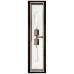 Latarnia naścienna Shaw - 2 źródła światła - Czarny, oksydowany brąz (QN-SHAW-2M-BK) - Quintiesse