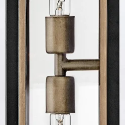 Latarnia naścienna Shaw - 2 źródła światła - Czarny, oksydowany brąz (QN-SHAW-2M-BK) - Quintiesse