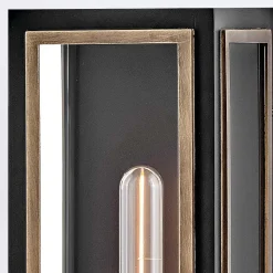 Latarnia naścienna Shaw - 1 źródło światła - Czarny, oksydowany brąz (QN-SHAW-1M-BK) - Quintiesse