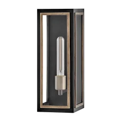 Latarnia naścienna Shaw - 1 źródło światła - Czarny, oksydowany brąz (QN-SHAW-1M-BK) - Quintiesse