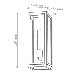 Latarnia naścienna Shaw - 1 źródło światła - Czarny, oksydowany brąz (QN-SHAW-1M-BK) - Quintiesse