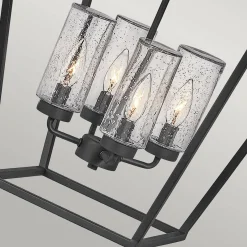Latarnia wisząca Alford Place - 4 źródła światła - Czarna (QN-ALFORD-PLACE-4P-MB) - Quintiesse