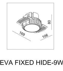 LED lampa EVA FIXED HIDE-9W DIM White IP44 4000K (03380W) - ZARlight
