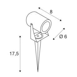 LED SPIKE, lampa wbijana w grunt LED, outdoor, kolor antracytowy, IP55, 3000K, 40° (1002201) SLV