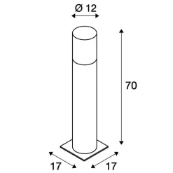 LISENNE POLE 70, E27, szara, IP54