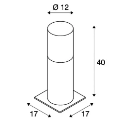 LISENNE POLE 40, E27, szara, IP54