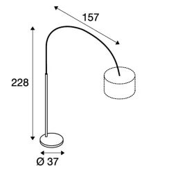 LISENNE POLE 40, E27, szara, IP54
