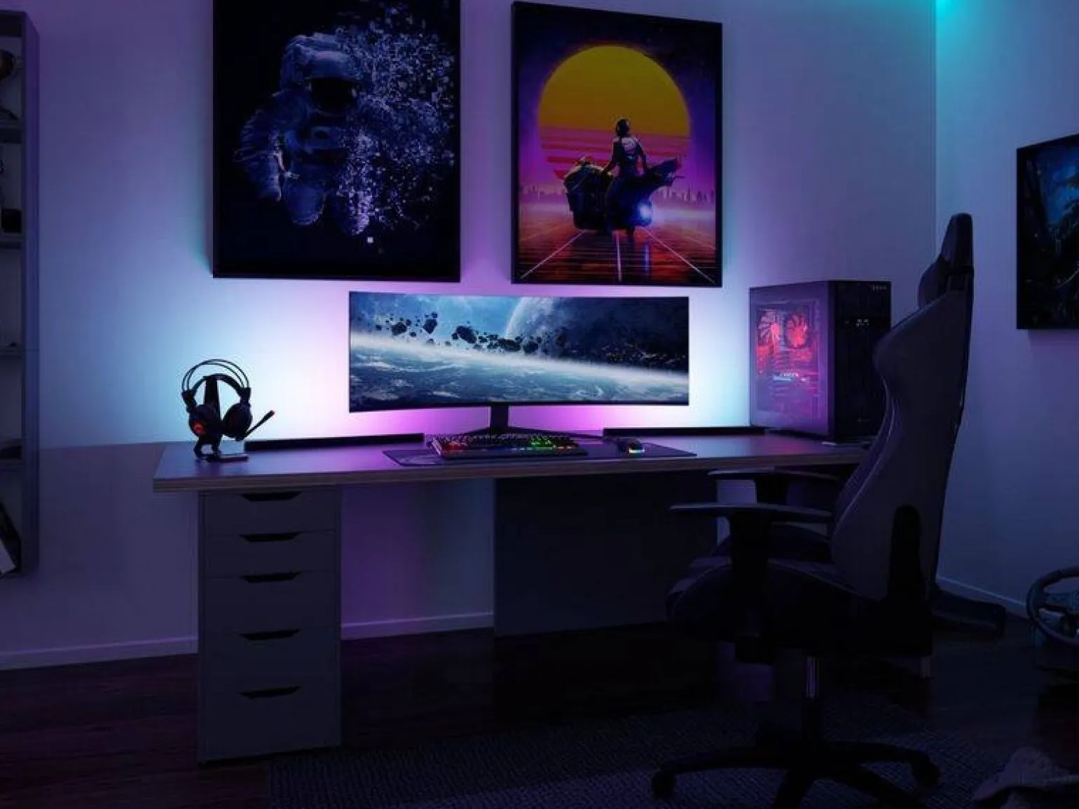 Listwa LED RGB zestaw 2x30cm DYNAMIC RAINBOW RGB z pilotem 2x0,6W 230W / 5V DC (PL78878) - PAULMANN