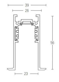 Listwa magnetyczna wpuszczana 3m biała (2084W-3) - Zambelis