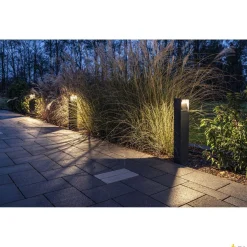 LOGS 70, lampa podłogowa outdoor, LED, 3000K, IP44, kwadratowa, antracytowa, D/S/W 13/8/69,5 cm, 8W (232125) - SLV