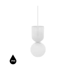 LUOTI biała sufitowa lampa wisząca z podwyższoną szczelnością IP44 (LUA111PS0) - Ummo