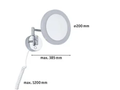 Lusterko kosmetyczne MASUA LED 4W 2700/4000/6500K +wyłącznik IP44 230V czarny matowy / metal (PL71148) - PAULMANN