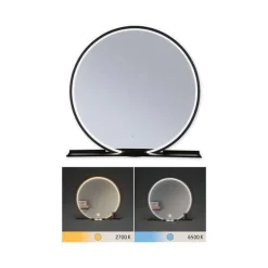 Lustro łazienkowe z półką MIRO LED DIM IP44 czarny Ø 50 (PL71090) - PAULMANN