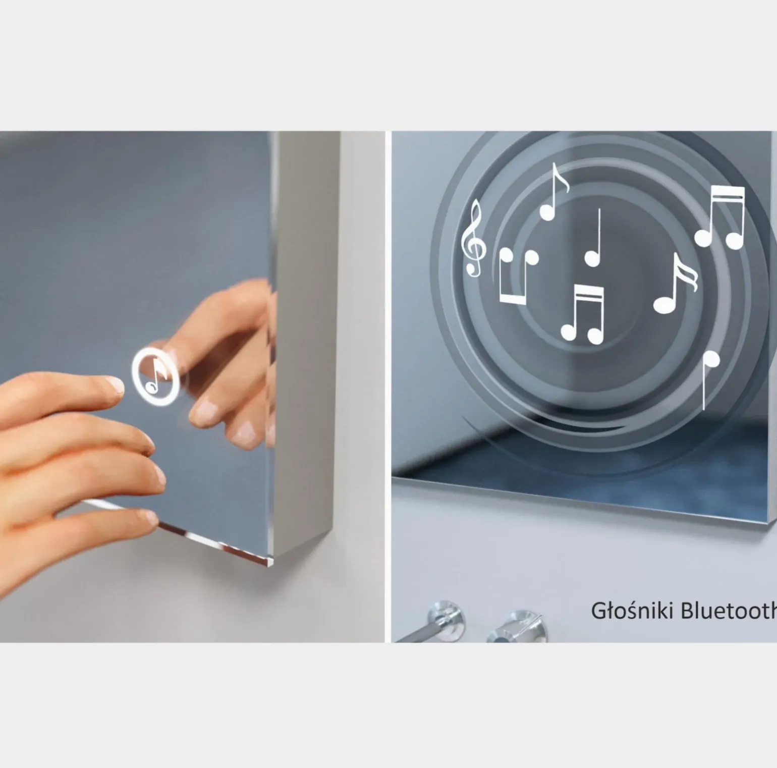 Lustro okrągłe ANDREA w ramie na skórzanym pasku - MCJ