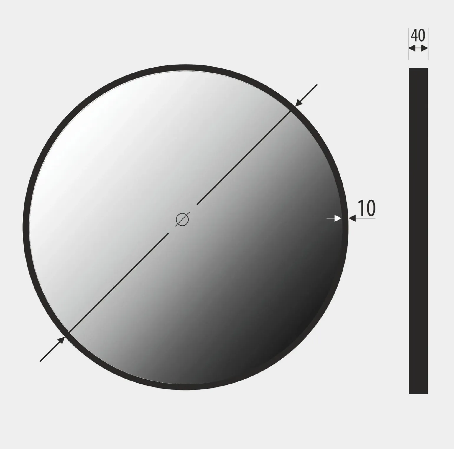 Lustro okrągłe ANDREA w ramie na skórzanym pasku - MCJ