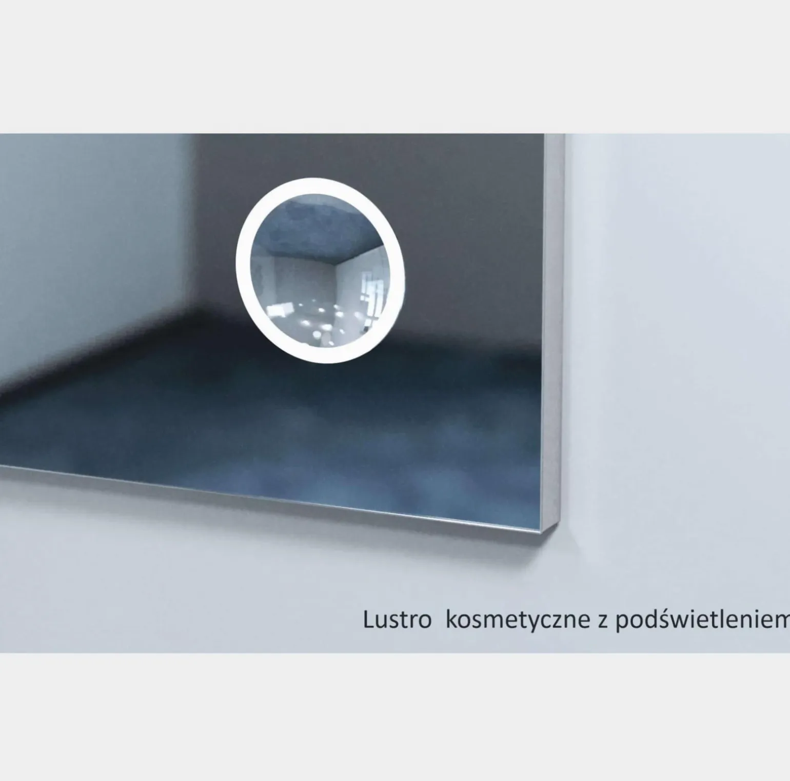 Lustro okrągłe ANDREA w ramie na skórzanym pasku - MCJ