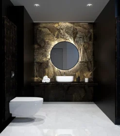 Lustro okrągłe RONDA PLUS w ramie z oświetleniem LED - MCJ