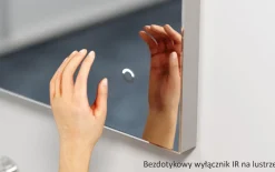 Lustro okrągłe STILO w ramie z oświetleniem LED na skórzanym pasku - MCJ