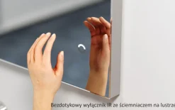 Lustro okrągłe STILO w ramie z oświetleniem LED na skórzanym pasku - MCJ