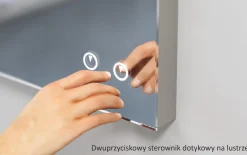 Lustro prostokątne ASTON w ramie z oświetleniem LED - MCJ