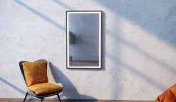 Lustro prostokątne ASTON w ramie z oświetleniem LED - MCJ