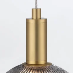 Mała lampa wisząca Palmas - 1 źródło światła - Szczotkowane złoto (QN-PALMAS-1MP-BG) - Quintiesse