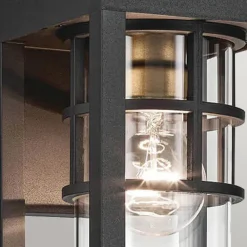 Mała latarnia naścienna Hone - 1 źródło światła - Strukturalna czerń (KL-HONE-S-BKT) - Elstead Lighting