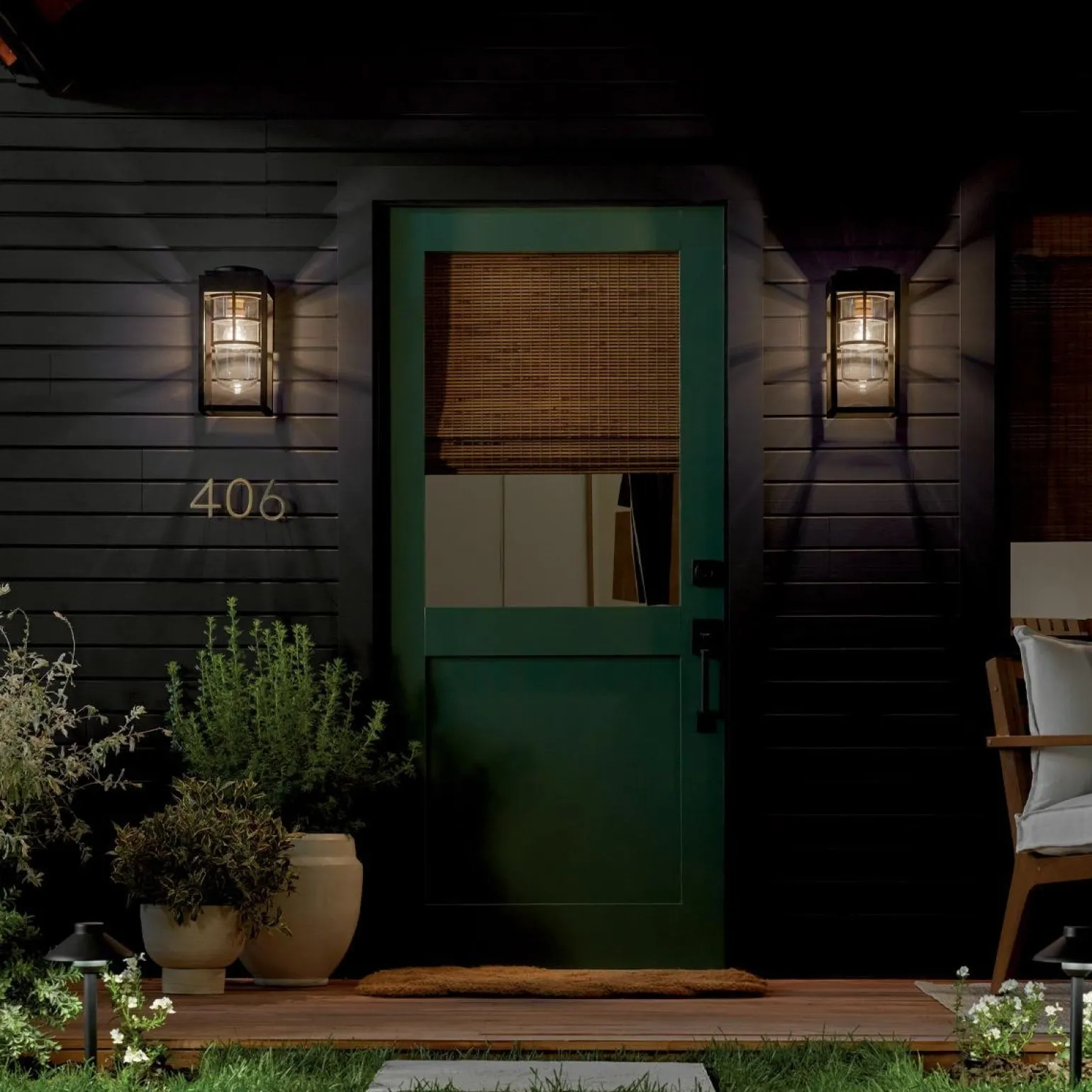 Mała latarnia naścienna Hone - 1 źródło światła - Strukturalna czerń (KL-HONE-S-BKT) - Elstead Lighting